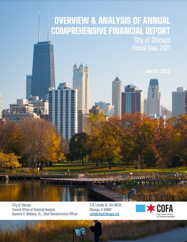 Image of cover page to COFA's overview and analysis of the the City's Annual Comprehensive Financial Report (ACFR).