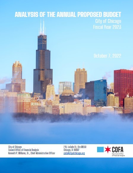 Image of cover page to COFA's analysis of the the Mayor's Proposed 2023 Budget.
