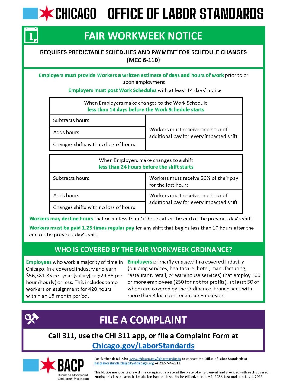 Fair Workweek Notice