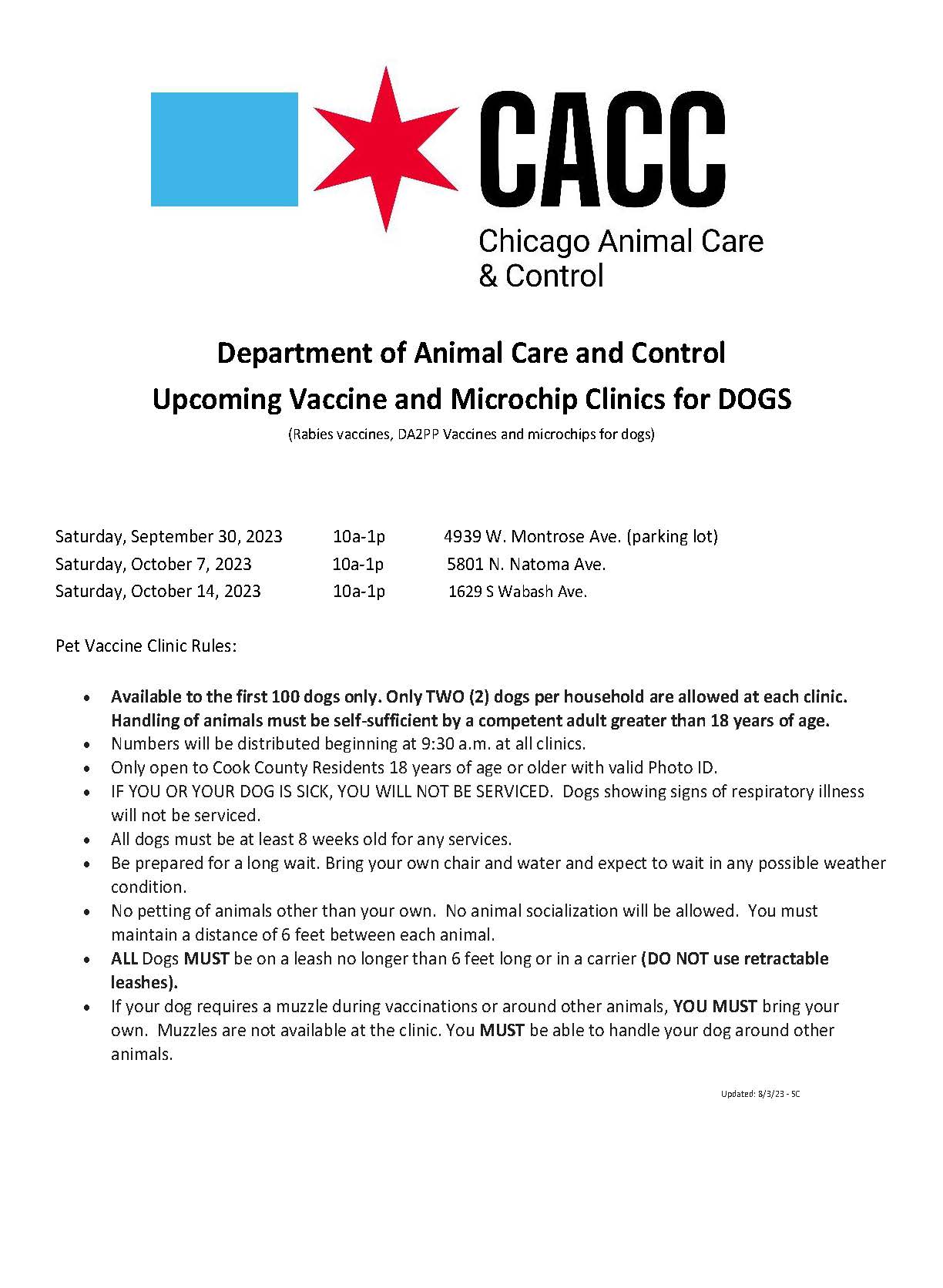 Vaccine Clinic Dates