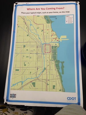 Attendees indicated their typical destinations on the map