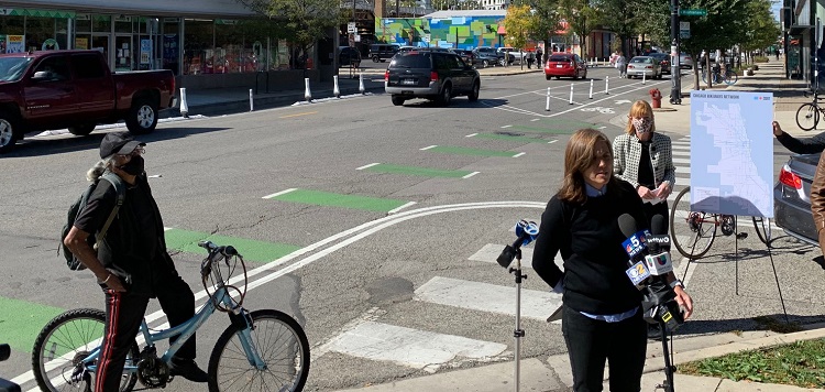 CDOT, Alderman La Spata Showcase New Protected Bike Lanes