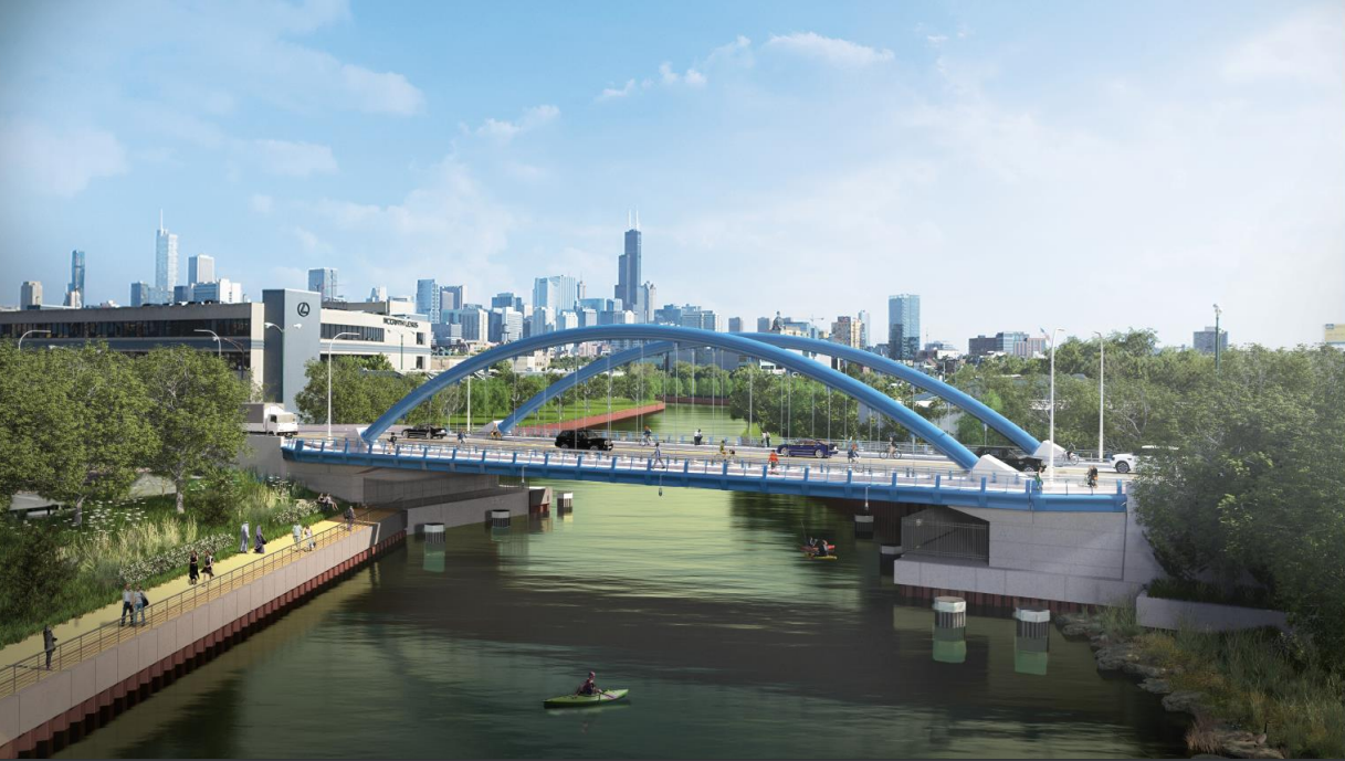 Rendering of new bridge on Division Street