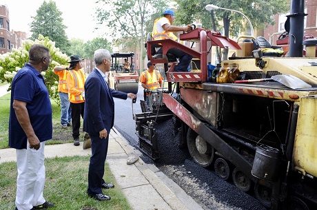 Mayor with Street Pavers