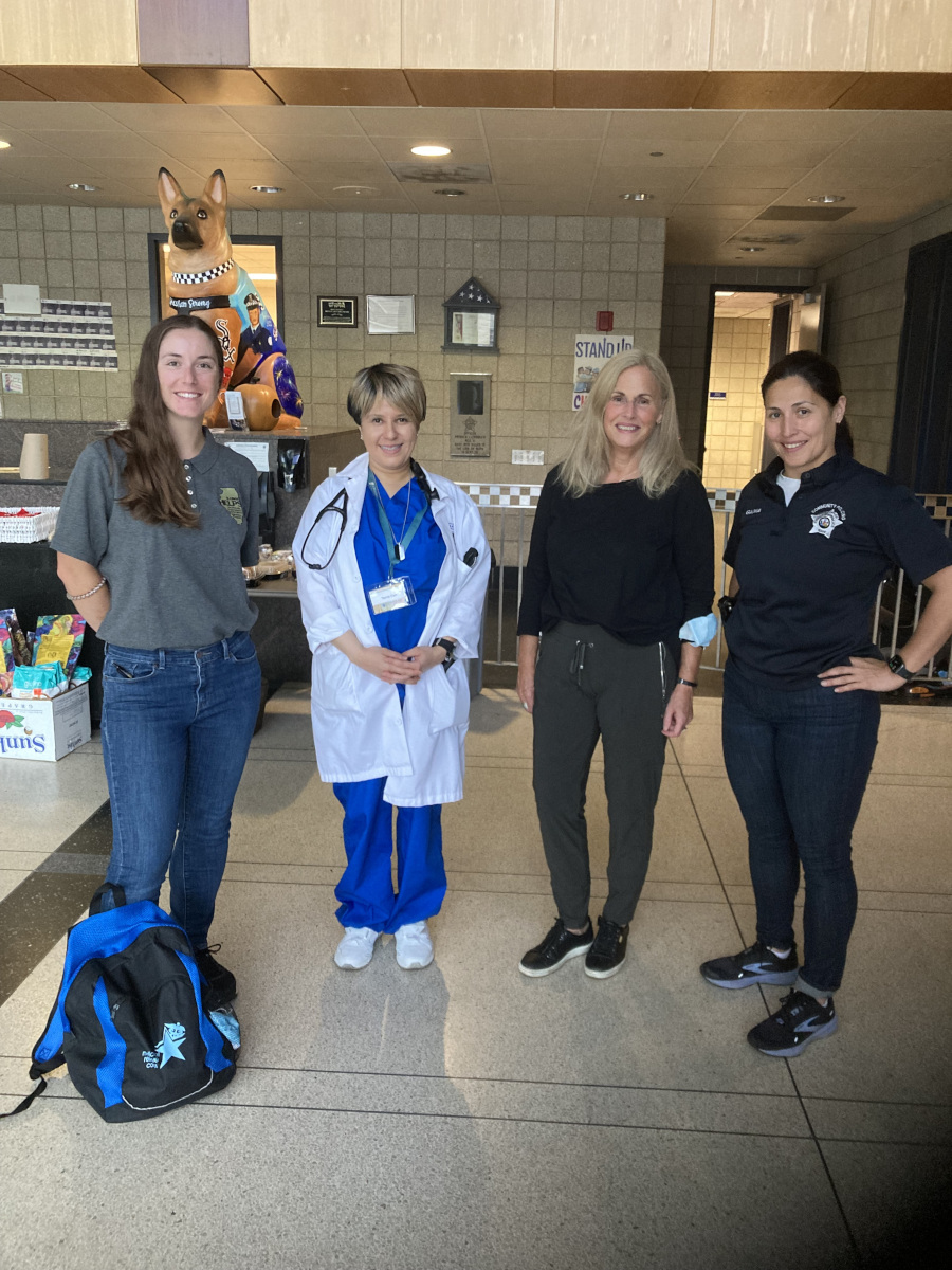 MRC volunteers of different professional backgrounds: an EMT, a doctor, a nurse