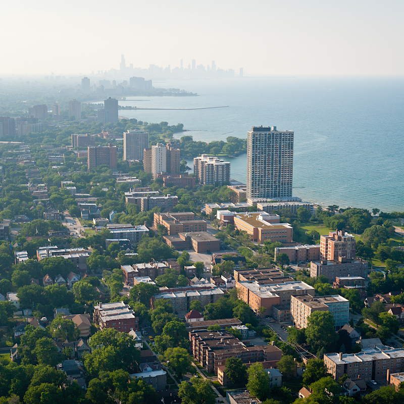 Chicago neighborhoods, aerial view