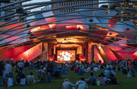 Audience enjoing the Chicago Blues Festival at Pritzker Pavilion