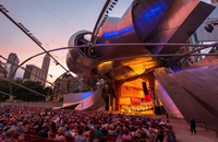 Crowd enjoying the Grant Park Music Festival in Pritzker Pavilion