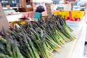 Fresh fruit and vegetables for sale at a farmers market