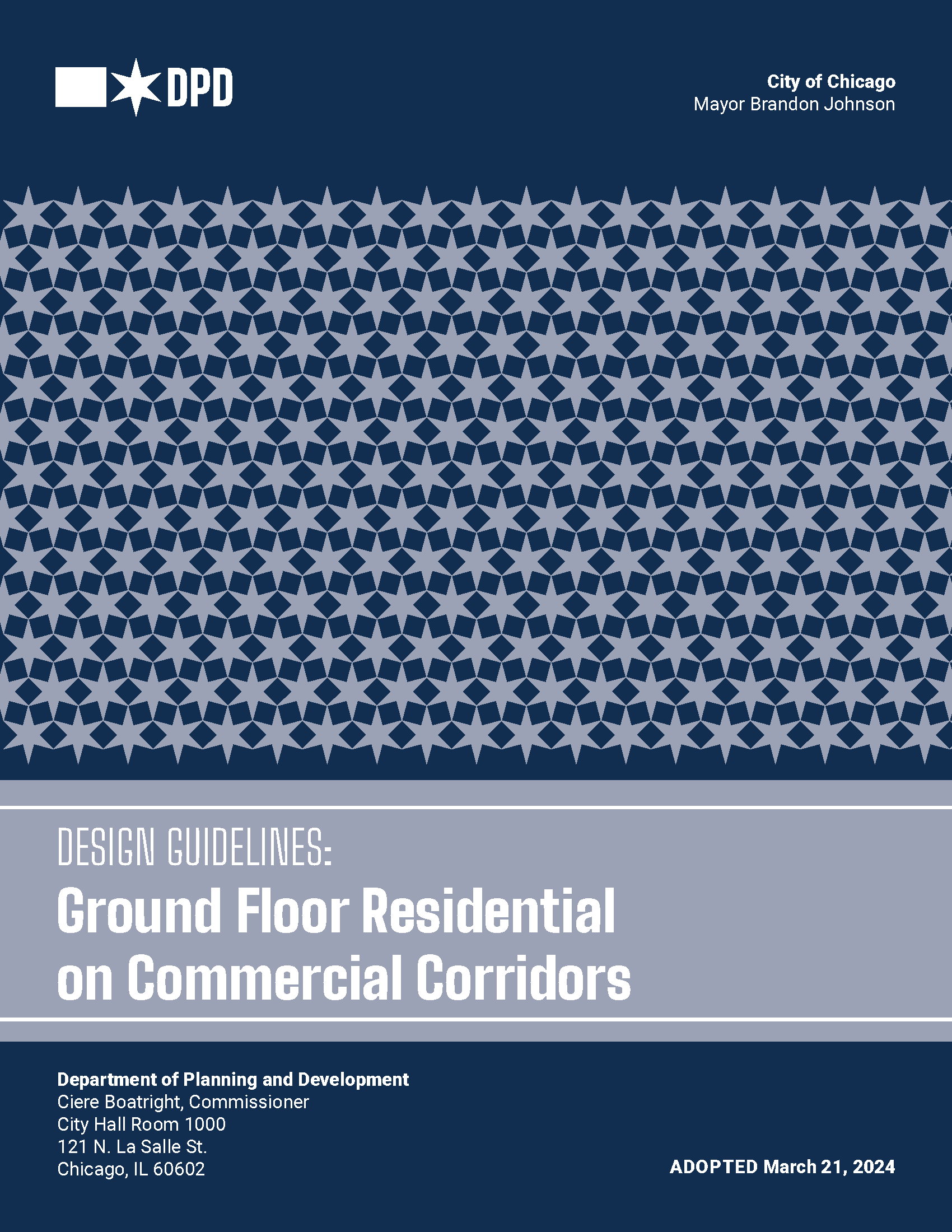 Design Guidelines: Ground Floor Residential on Commercial Corridors