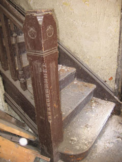 Stairway, brown hardwood