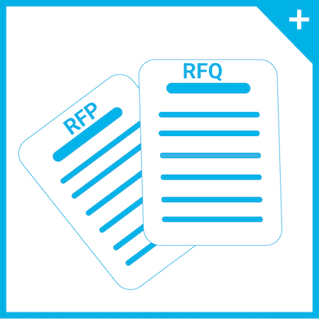 Image of paper with the acronyms RFP and RFQ at the top of the page