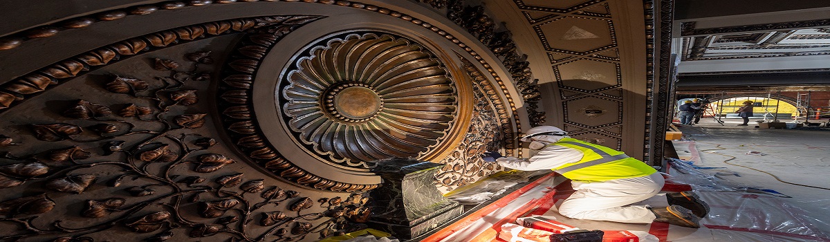 Grand Army of the Republic (G.A.R.) Hall during restoration in the Chicago Cultural Center