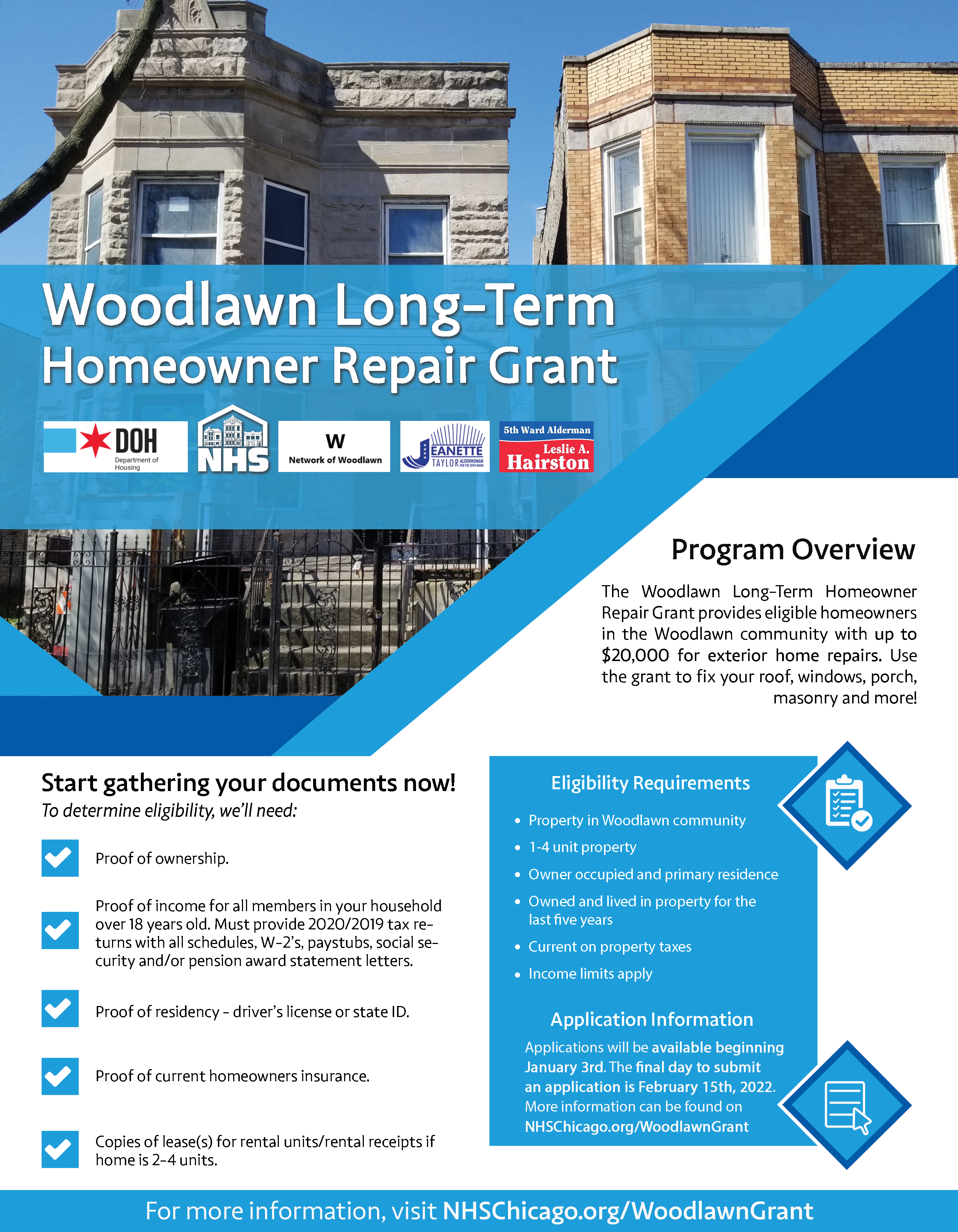 Woodlawn Long-Term Homeowner Repair Grant