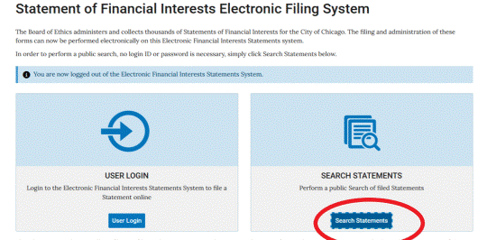 screen shote for viewing statements