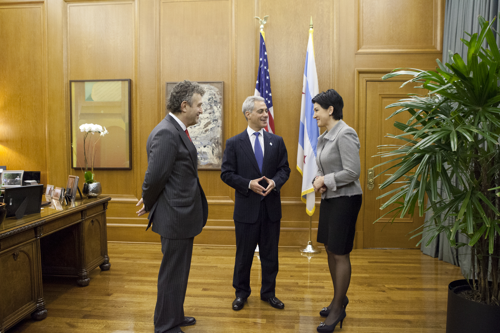 City of Chicago :: Mayor Emanuel Meets With Delegation Leaders Ambassador  Ryszard Schnepf and Under Secretary of State Beata Stelmach of Poland