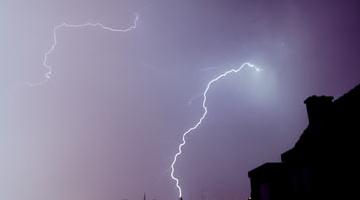 Photo of severe thunderstorm and lightning