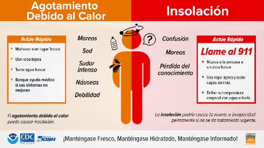 Heat Stroke Symptoms - Spanish