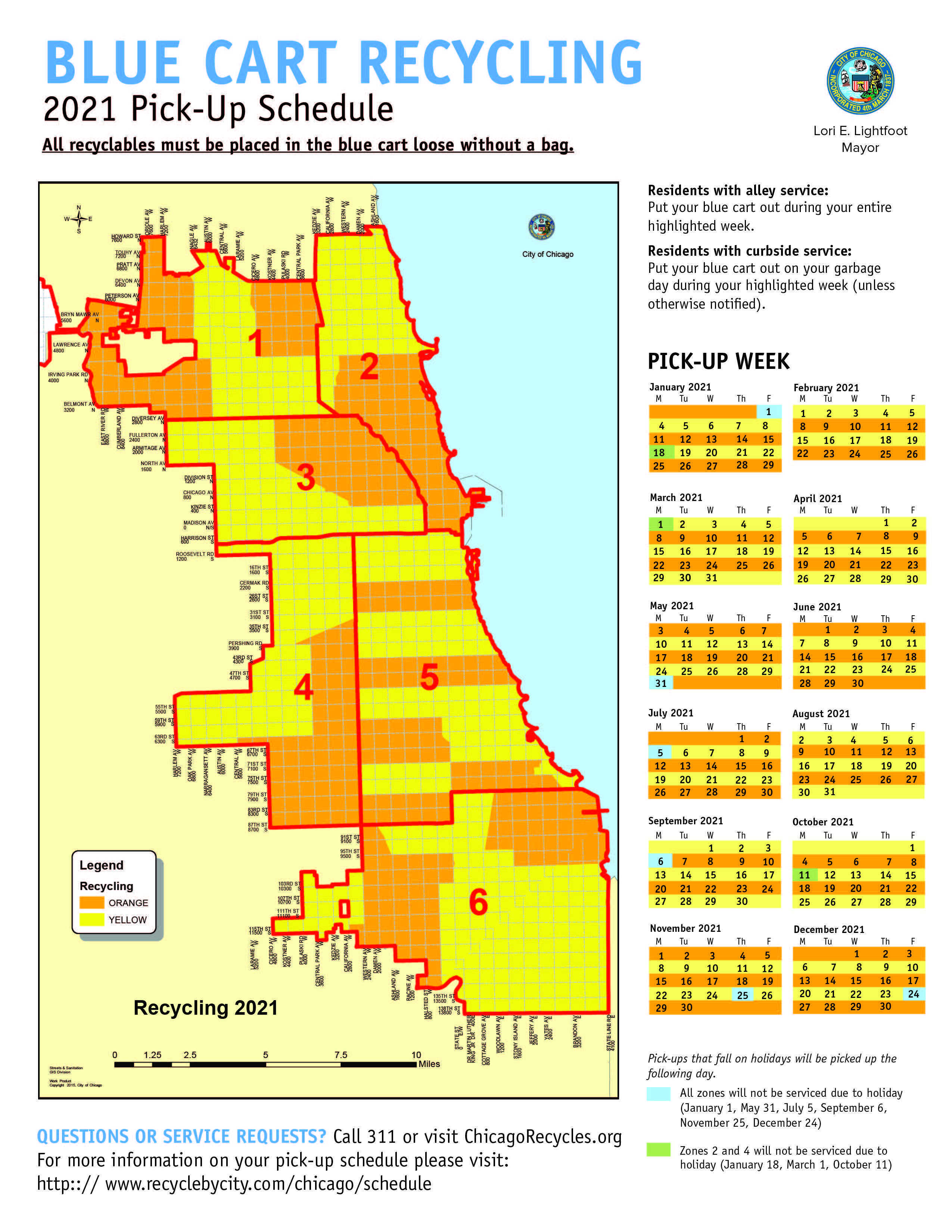 City Of Chicago Blue Cart Schedule And Maps