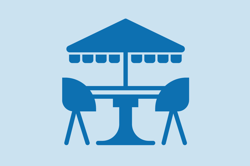 Public Way Use Permits - an outdoor table with two chairs