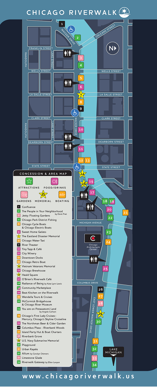 Chicago Riverwalk Map