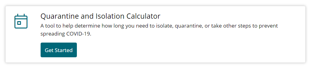 CDC Isolation Calculator