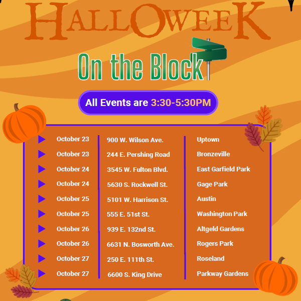 halloweek schedule