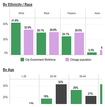 A snapshot of the Employee Equity Dashboard