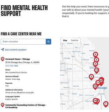 A snapshot of the mental health support map