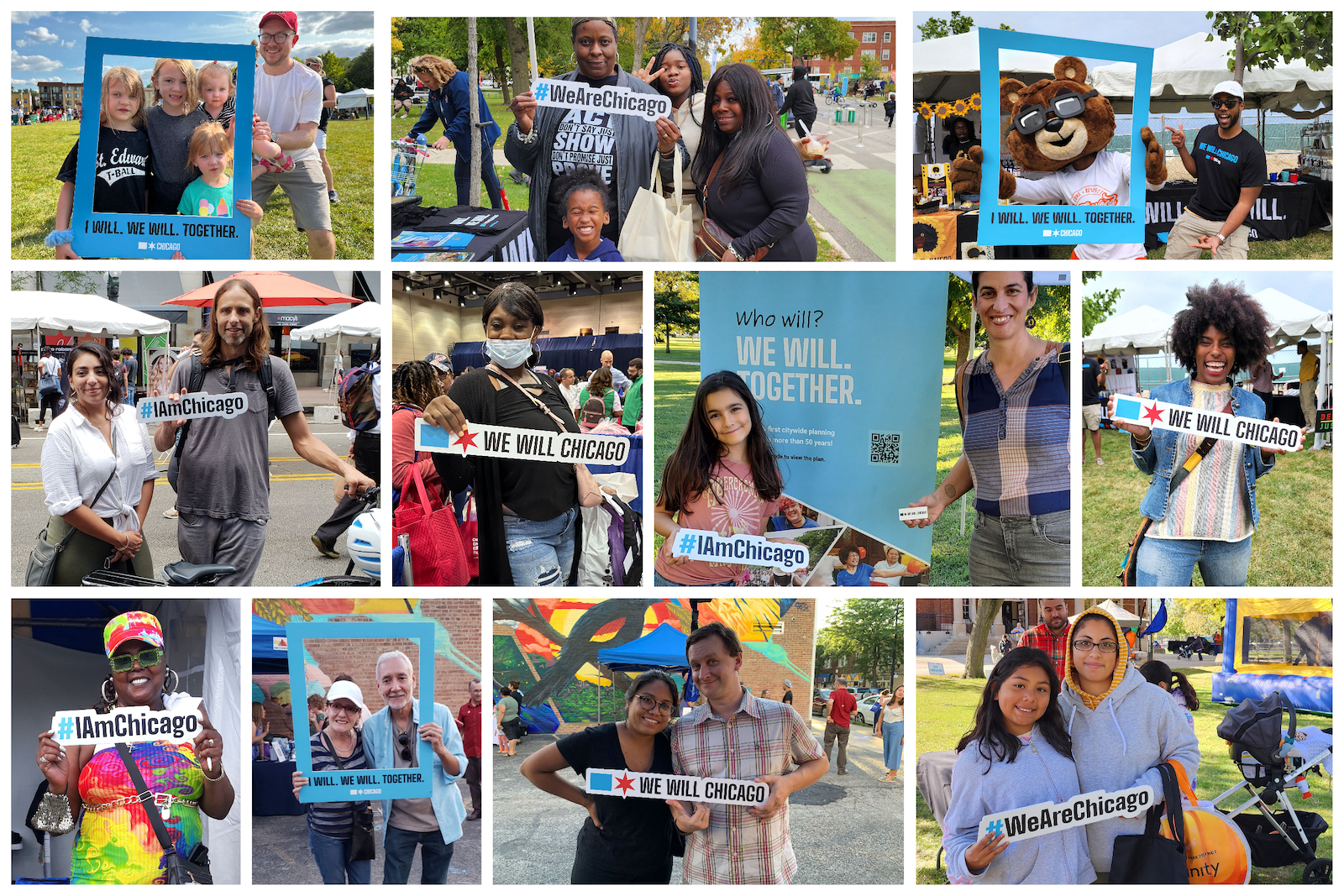 Image of members of the public at the We Will Chicago activation tent