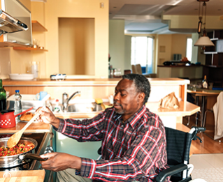 Main in wheelchair