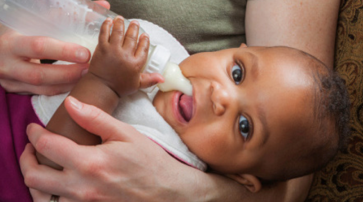 bottle-feeding infant