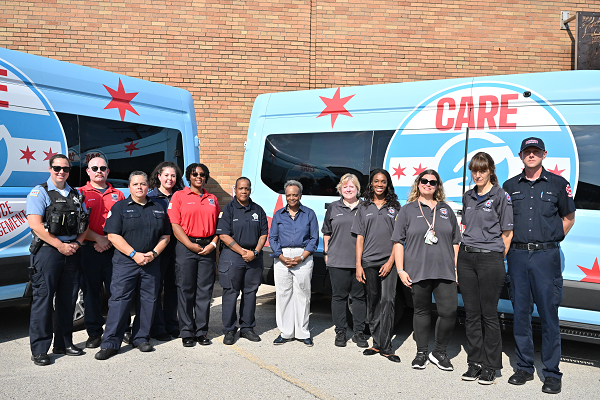 Mayor Lori Lightfoot visits the CARE Team 