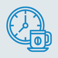 a clock and a teacup icon
