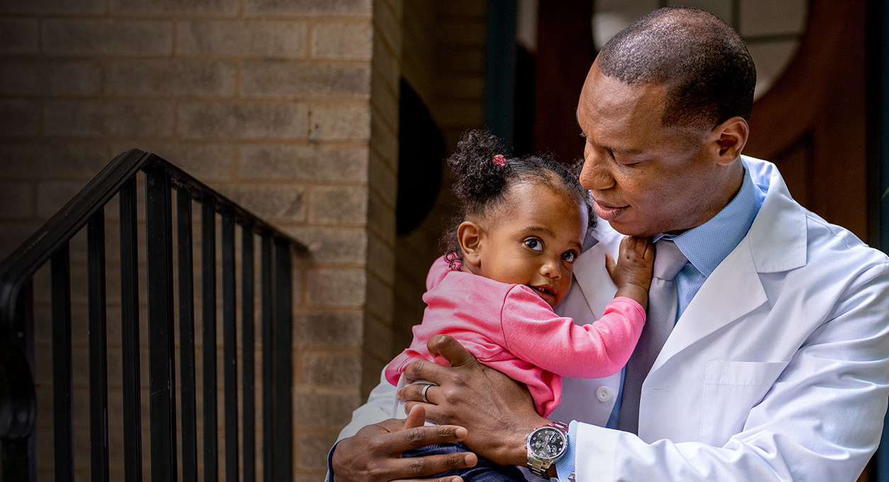 Dr. David Trotter, Emergency Medicine, with his 2-year-old daughter